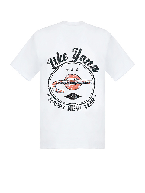 White Men's Back Printed T-Shirt, 1