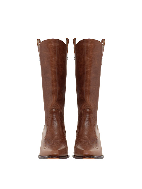 Brown high leather cowboy boots, 2