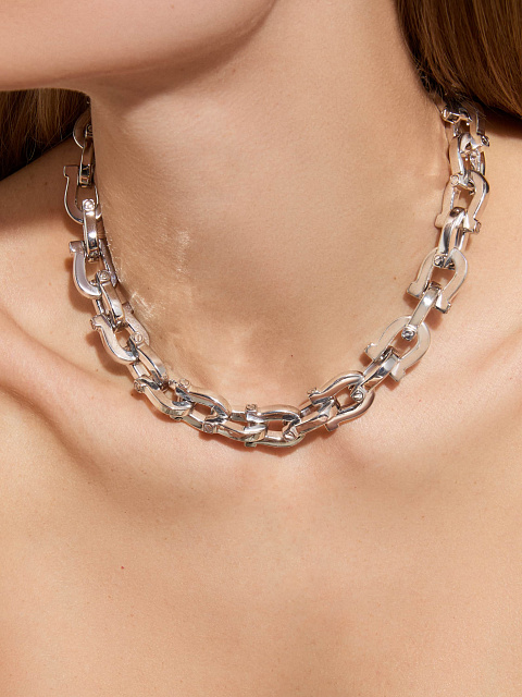 White gold chain necklace, 6