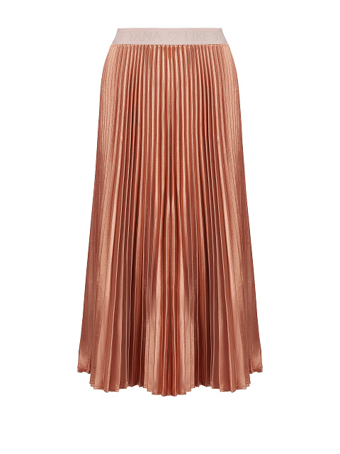 Bronze Pleated Midi Skirt, 1