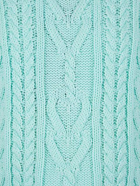 Kids Turquoise Cable Knit Cotton Mix Sweater, 3