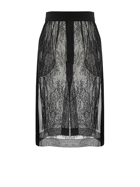 Black organza skirt with lace, 5