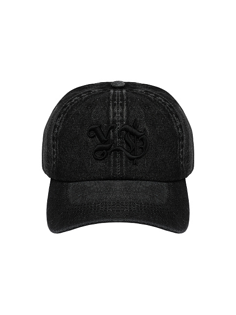 Black YD Embroidered Denim Cap, 2