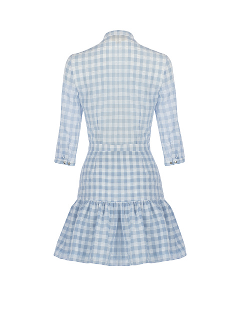 Light Blue Checked Mini Dress , 2