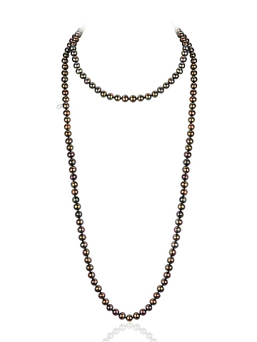 Silver necklace with pearls, 120 cm, 1