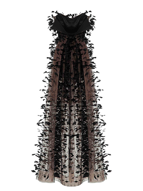 Black feathered maxi dress, 4 Black feathered maxi dress, 4