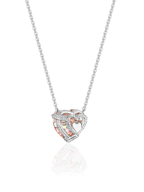 White gold necklace with pendant with pink LG diamond, 4 White gold necklace with pendant with pink LG diamond, 4