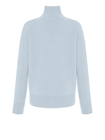 Light Blue Royal Cashmere Turtleneck Sweater, 2