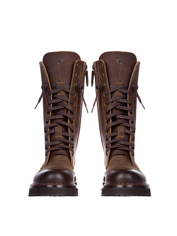 Brown Leather Army Boots, 2