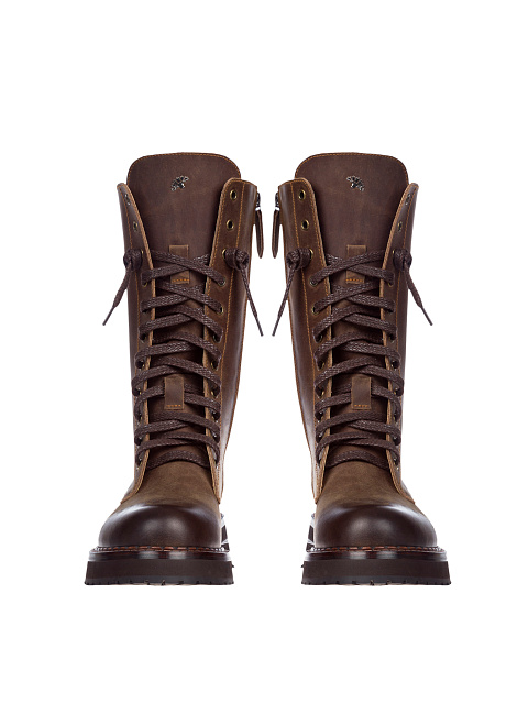 Brown Leather Army Boots, 2