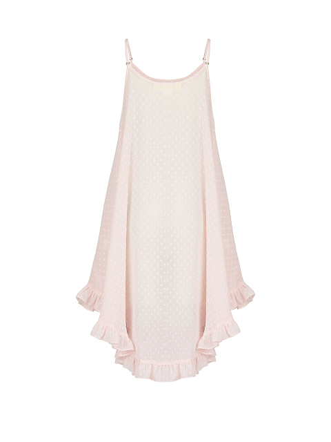 Light Pink Polka-Dot Chiffon Girl's Sundress, 2