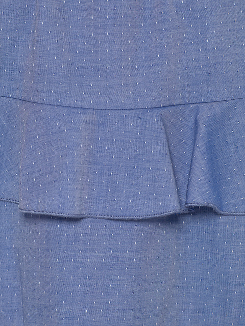 Blue Cotton Mini Dress With Ruffles, 3