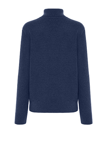 Men's Navy Cashmere Turtleneck Sweater, 2