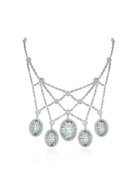 White Gold, Topaz & Diamonds "5 Senses" Necklace, 1