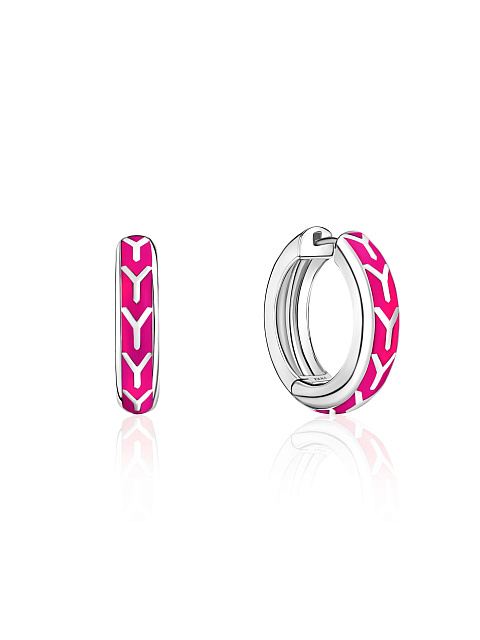 Small white gold hoops with Tutti Frutti Color enamel, 1