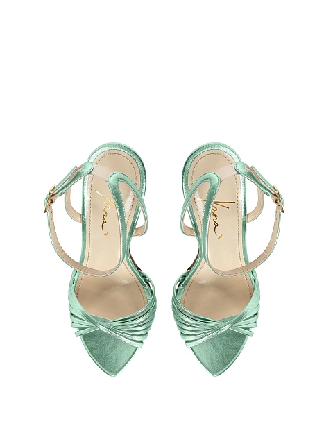 Light green leather sandals, 4