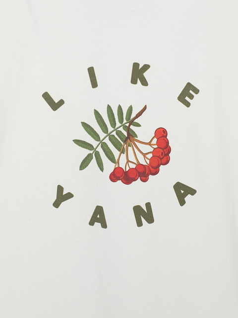 White Oversized T-shirt With Print And Green Piping, 3 White Oversized T-shirt With Print And Green Piping, 3