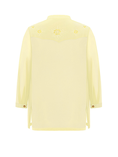 Yellow Embroidered Chiffon Blouse, 2
