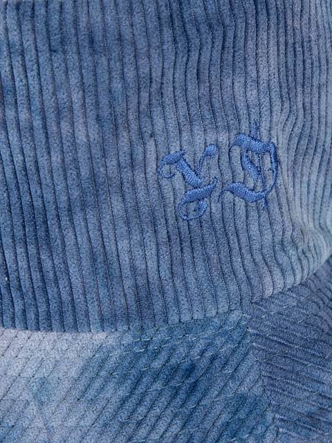 Dark Blue Tie-dye & Dark Blue Embroidery Corduroy Bucket Hat, 3