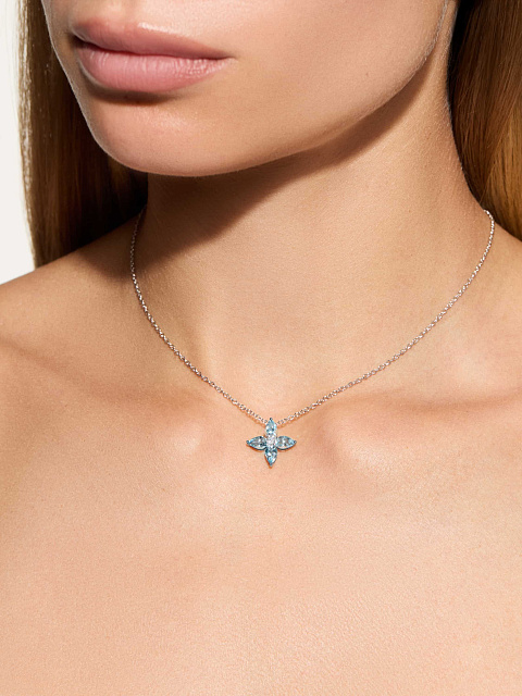 Aquamarine, Diamond & White Gold Necklace, 3