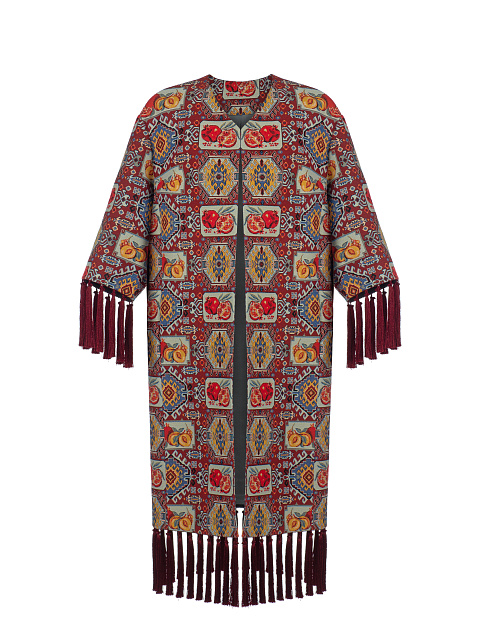 Red Pattern & Fringe Cape, 1