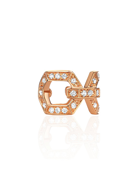 Round Diamond & Rose Gold Ear Cuff, 1