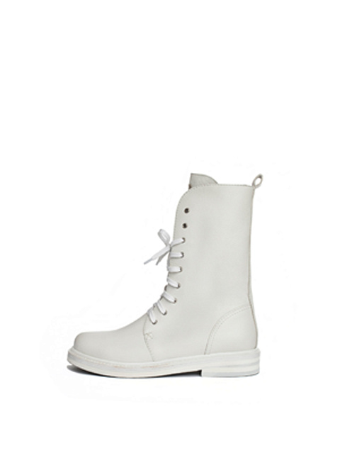 White Leather Army Boots, 2 White Leather Army Boots, 2