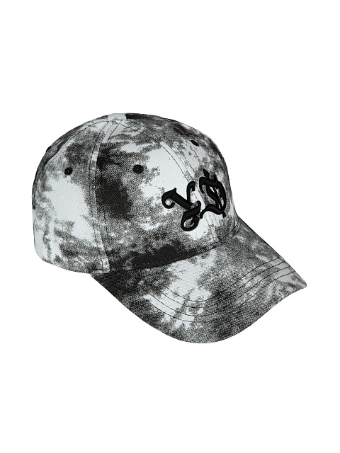 Black & White Tie-dye Cap With Black Embroidery, 1