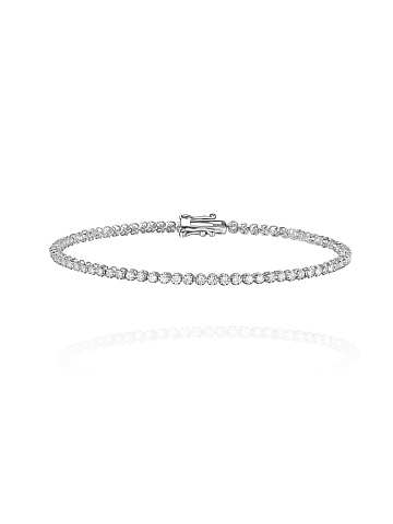 Thin white gold bracelet with diamonds          , 1