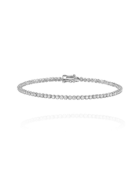 Thin white gold bracelet with diamonds          , 1
