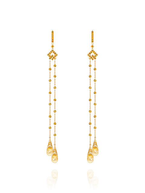 Yellow gold earrings with citrines, 1