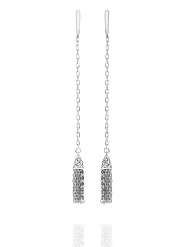 Short Silver Tassel Earings, 1