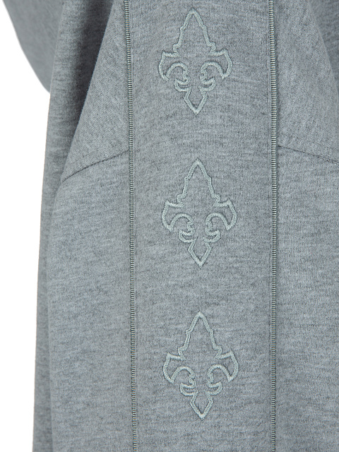 Grey Jersey Set With Lily Embroidery, 4