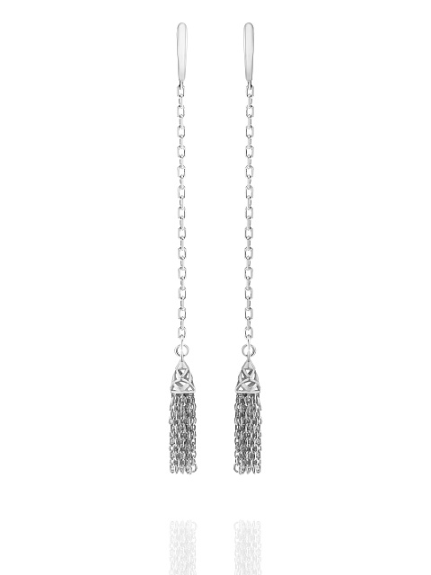 Short Silver Tassel Earings, 1