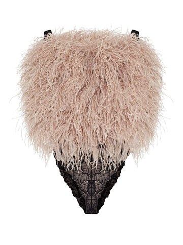 Bodysuit with ostrich feathers, 2