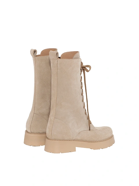 Beige Suede Long Boots, 3
