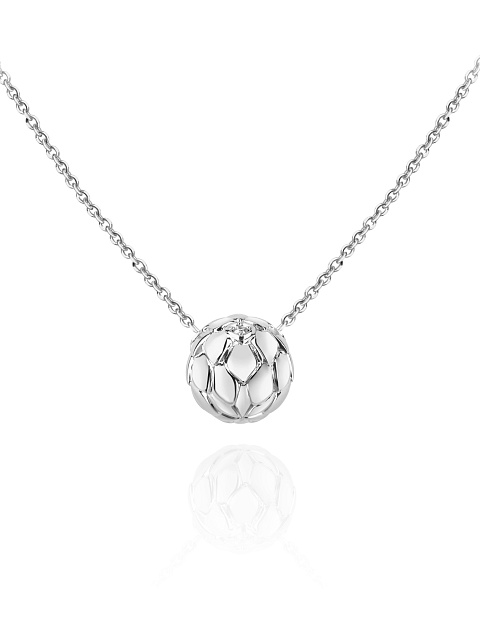 White gold necklace with pendant and LG diamond, 1 White gold necklace with pendant and LG diamond, 1