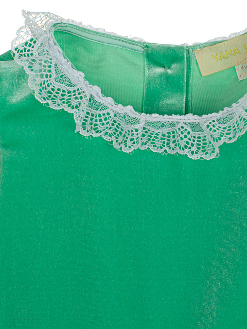 Green Velvet Girl's Dress, 3