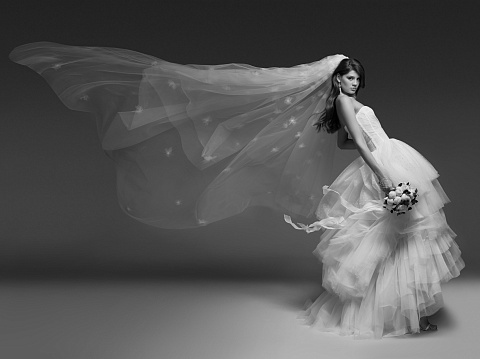 White Corset Tulle & Polka Dot Mesh Dress, 8