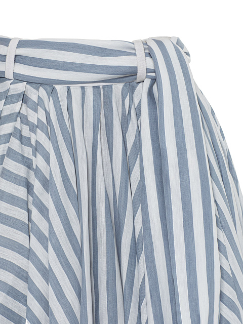 White Maxi Skirt With Blue Stripe, 3