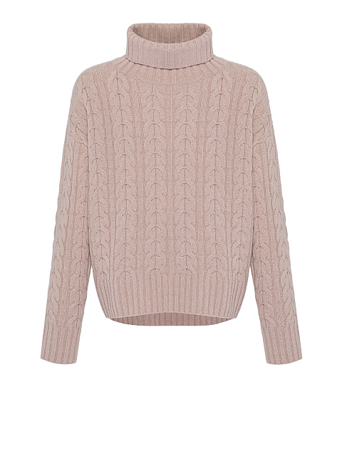 Light Pink Cashmere Turtleneck Sweater, 1
