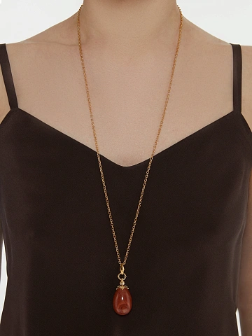 Plated Silver, Jasper & Cubic Zirconia Necklace, 2