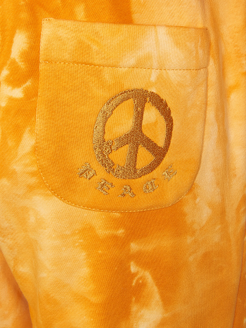 Orange Tie Dye Jersey Set With Cropped Sweatshirt, 4