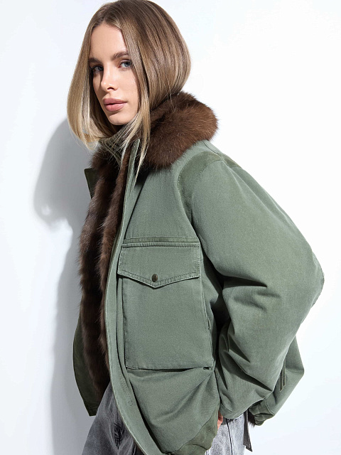 Khaki parka with fur, 5