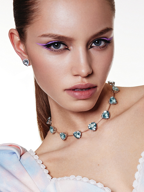 White Gold, Aquamarine & Diamonds Earrings, 3