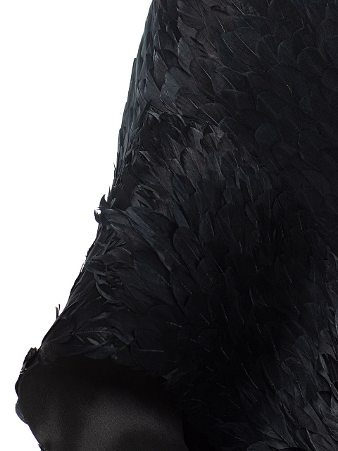 Black Feather Maxi Dress, 4