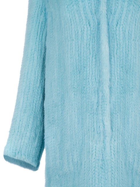 Blue Knitted Mink Fur Coat, 3