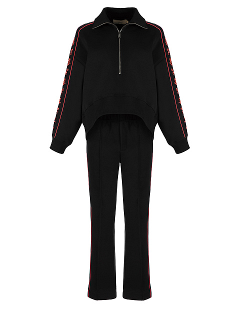 Black & Hot Pink YD Embroidered Jersey Suit, 1