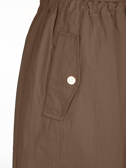 Brown Wide Cotton & Nylon Pants, 4 Brown Wide Cotton & Nylon Pants, 4
