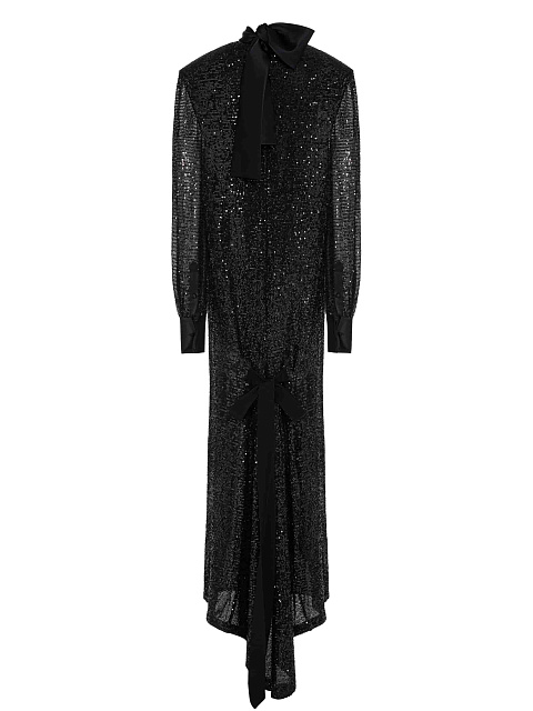 Black sequin maxi dress, 6